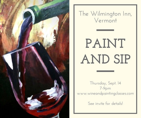 September 14, Thurs, 7-9pm "Paint and Sip at the Wilmington Inn"